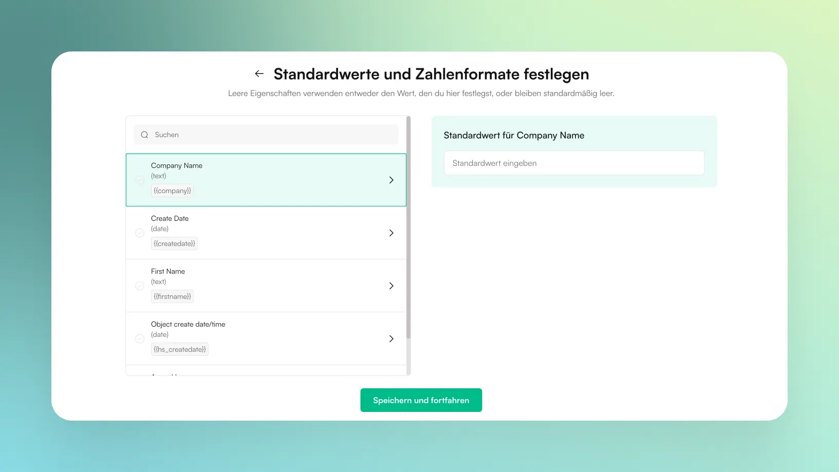 default-property-screen
