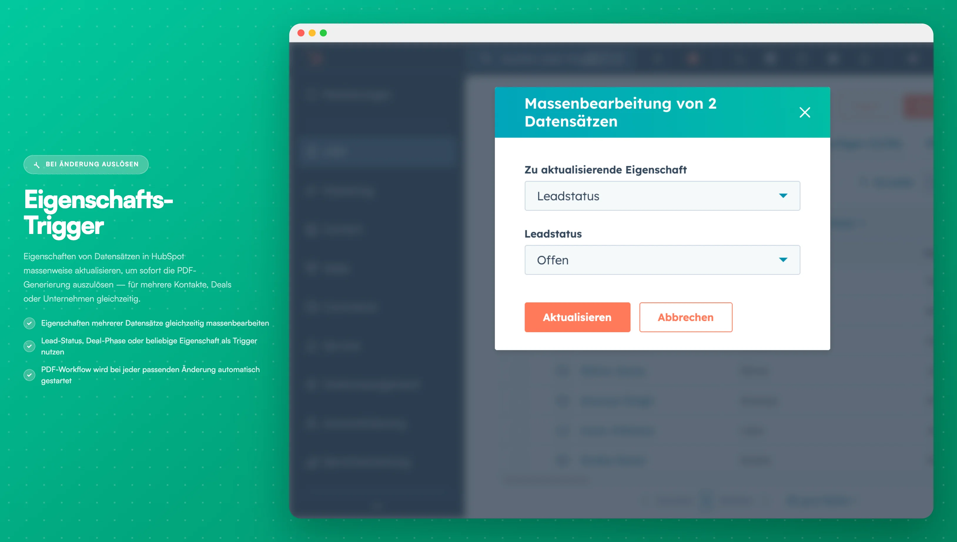 HubSpot Trigger Property - Setzen eines Property-Werts zum Auslösen des Workflows